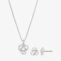 Sparkle Allure 2-pc. Cubic Zirconia Pure Silver Over Brass Knot Jewelry Set
