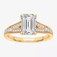 Signature By Modern Bride (H-I / Si1-Si2) Womens 1 3/ CT. T.W. Lab Grown White Diamond 14K Gold Side Stone Engagement Ring