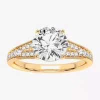 Signature By Modern Bride (H-I / Si1-Si2) Womens 1 3/4 CT. T.W. Lab Grown White Diamond 14K Gold Round Engagement Ring