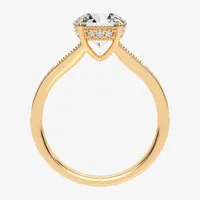 Signature By Modern Bride (H-I / Si1-Si2) Womens 1 3/ CT. T.W. Lab Grown White Diamond 14K Gold Round Side Stone Engagement Ring