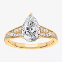 Signature By Modern Bride (H-I / Si1-Si2) Womens 1 3/4 CT. T.W. Lab Grown White Diamond 14K Gold Pear Engagement Ring