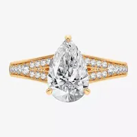 Signature By Modern Bride (H-I / Si1-Si2) Womens 1 3/4 CT. T.W. Lab Grown White Diamond 14K Gold Pear Engagement Ring