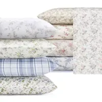 Laura Ashley 100% Cotton Brushed Flannel Deep Pocket Sheet Set