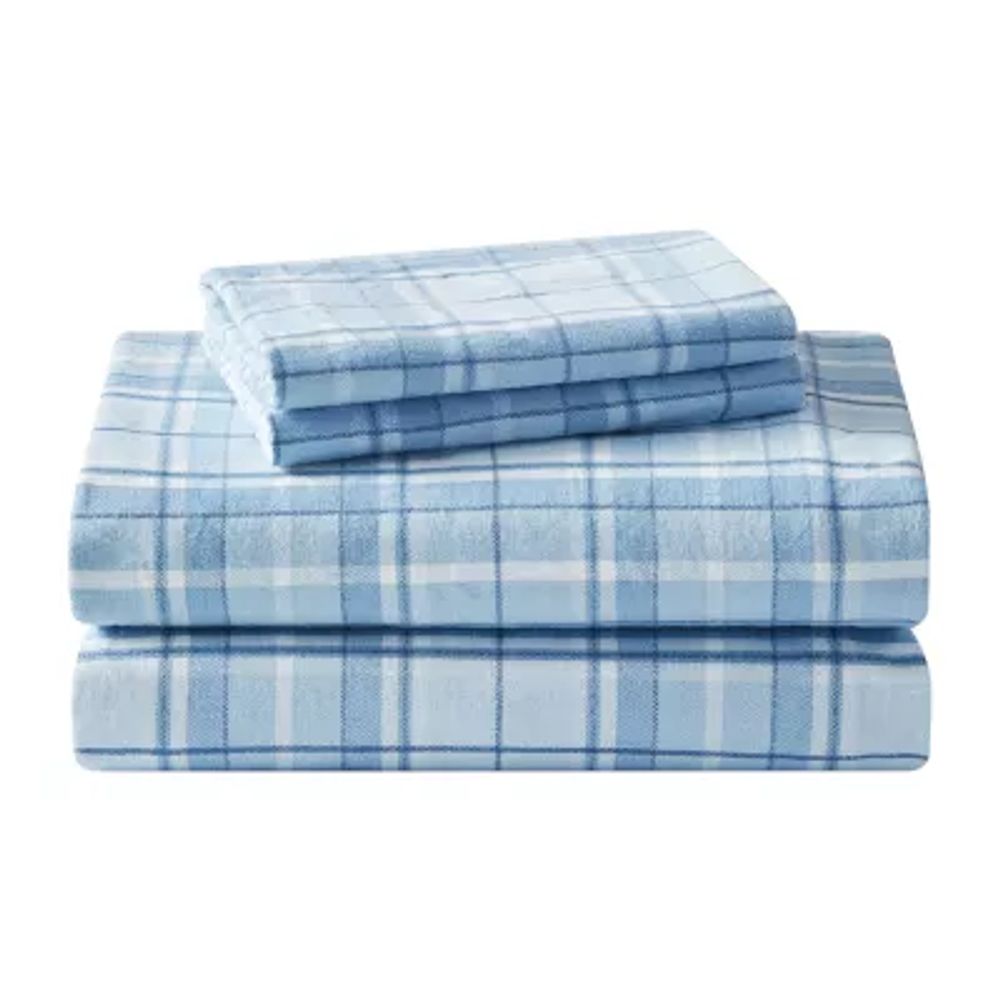 Laura Ashley 100% Cotton Brushed Flannel Deep Pocket Sheet Set