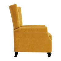 ProLounger Habe Traditional Rolled Arm Button-Tufted Push Back Recliner in Velvet