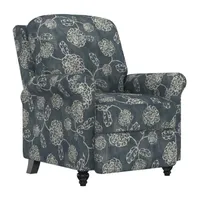 Keaton Floral Push Back Roll-Arm Recliner