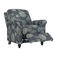 Keaton Floral Push Back Roll-Arm Recliner