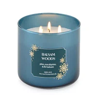 Distant Lands 14 Oz 3 Wick Balsam Woods Solid Scented Jar Candle