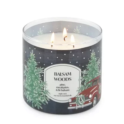 Distant Lands 14 Oz 3 Wick Balsam Woods Scented Jar Candle