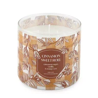 Distant Lands 14 Oz 3 Wick Cinnamon Sweet Roll Scented Jar Candle