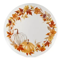 Linden Street Woodland Spice Pumpkin 4-pc. Stoneware Dinner Plate