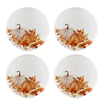 Linden Street Woodland Spice Pumpkin 4-pc. Stoneware Salad Plate