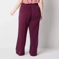 Stylus-Plus Womens High Rise Wide Leg Pull-On Pants