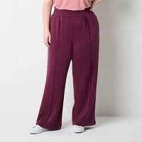 Stylus-Plus Womens High Rise Wide Leg Pull-On Pants