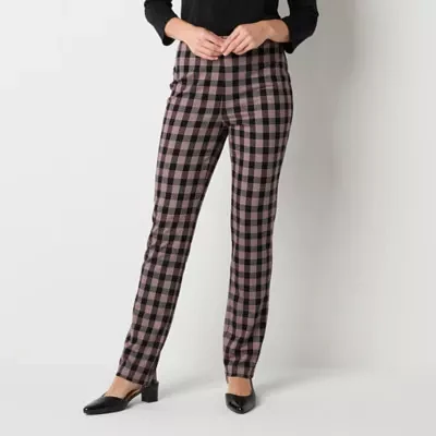 Liz Claiborne Alexis Ponte Womens Mid Rise Straight Pull-On Pants