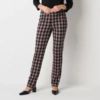 Liz Claiborne Alexis Ponte Womens Mid Rise Straight Pull-On Pants