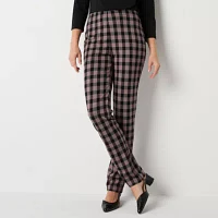 Liz Claiborne Alexis Ponte Womens Mid Rise Straight Pull-On Pants
