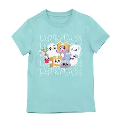 Little & Big Girls Round Neck Short Sleeve Lankybox Graphic T-Shirt