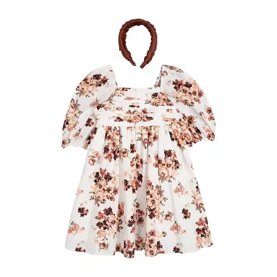 Rare Editions Big Girls 3/4 Sleeve Puffed A-Line Dress