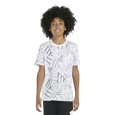 adidas Big Boys Crew Neck Short Sleeve Graphic T-Shirt