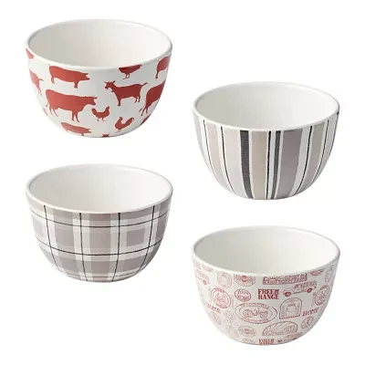 Certified International Vintage Farm 4-pc. Ceramic Ice Cream Bowl