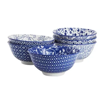Elama Moxy 6 Piece Porcelain Salad Bowl