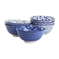Elama Moxy 6 Piece Porcelain Salad Bowl