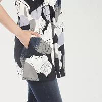 White Mark Womens Crew Neck Sleeveless Tunic Top