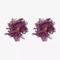 Bijoux Bar Gold Tone Womens Flower Drop Earrings