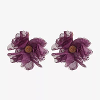 Bijoux Bar Gold Tone Womens Flower Drop Earrings