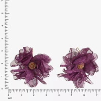 Bijoux Bar Gold Tone Womens Flower Drop Earrings
