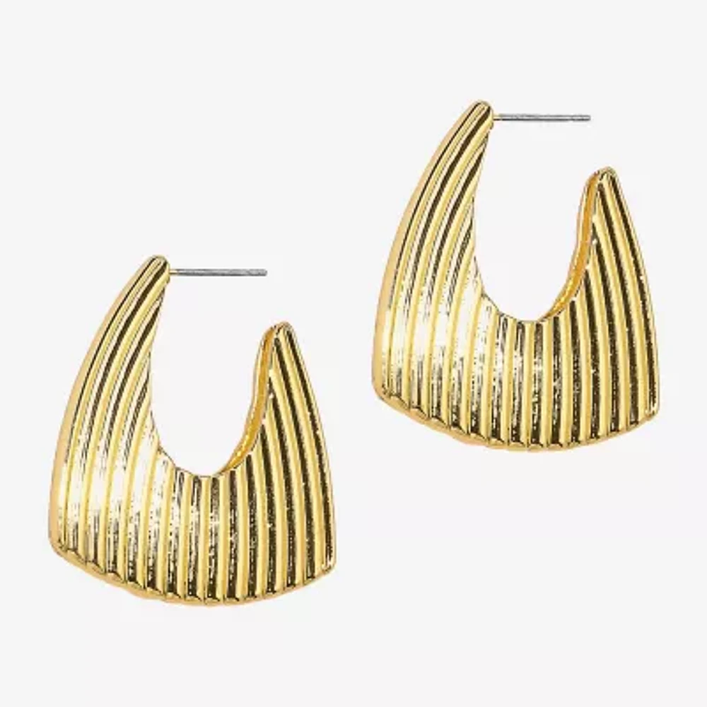 Bold Elements Gold Tone Womens 1 1/4 Inch Hoop Earrings
