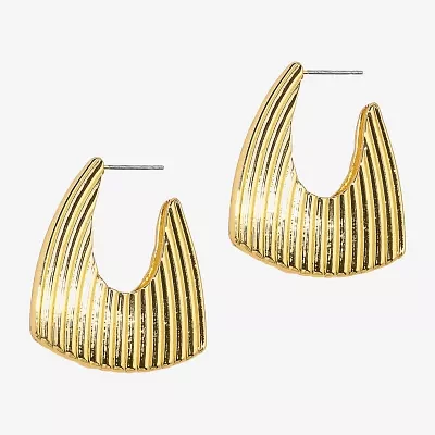 Bold Elements Gold Tone Womens 1 1/4 Inch Hoop Earrings