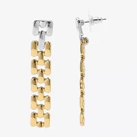 Bold Elements Two Tone Womens Drop Earrings