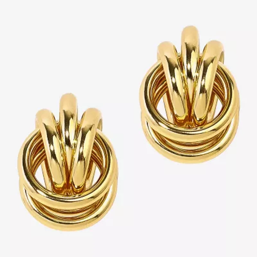 Bold Elements Gold Tone 1 1/4 Inch Stud Earrings