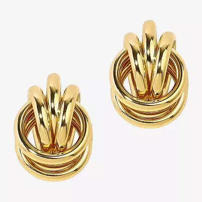 Bold Elements Gold Tone 1 1/4 Inch Stud Earrings