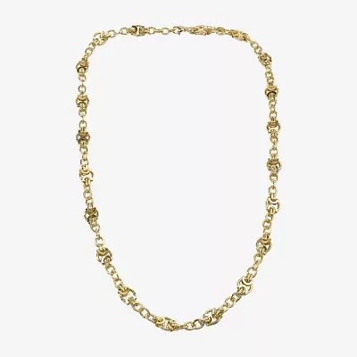 Bold Elements Gold Tone Womens 14K Gold Over Brass 36 Inch Link Chain Necklace