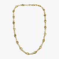 Bold Elements Gold Tone Womens 14K Gold Over Brass 36 Inch Link Chain Necklace
