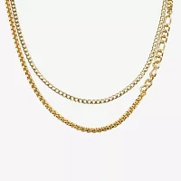 Bold Elements Gold Tone Womens 36 Inch Link Chain Necklace