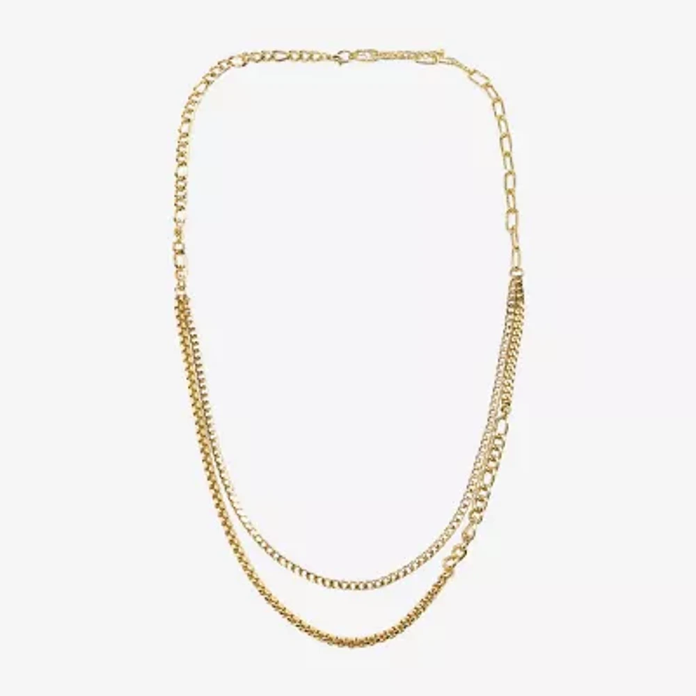 Bold Elements Gold Tone Womens 36 Inch Link Chain Necklace