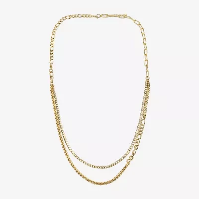 Bold Elements Gold Tone Womens 36 Inch Link Chain Necklace