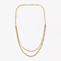 Bold Elements Gold Tone Womens 36 Inch Link Chain Necklace