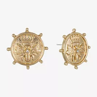 Liz Claiborne Gold Tone Nautical Bee 22mm Stud Earrings