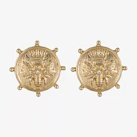 Liz Claiborne Gold Tone Nautical Bee 22mm Stud Earrings