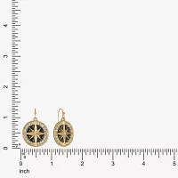 Liz Claiborne Gold Tone Nautical Compass Womens Glass Drop Earrings