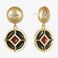 Liz Claiborne Gold Tone Nautical Womens Glass Hypoallergenic Drop Earrings
