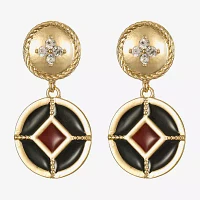 Liz Claiborne Gold Tone Nautical Womens Glass Hypoallergenic Drop Earrings