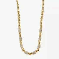 Monet Jewelry Gold Tone Pave Bead Womens 17 Inch Collar Necklace