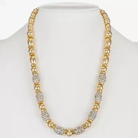 Monet Jewelry Gold Tone Pave Bead Womens 17 Inch Collar Necklace