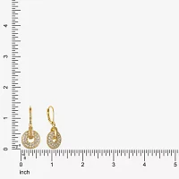 Monet Jewelry Gold Tone Pave Disc Womens Glass Circle Drop Earrings